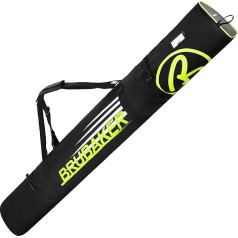 BRUBAKER Carver Champion Ski Bag Black Neon Yellow - Padded Ski Bag for 1 Pair of Skis and Poles - Tear-Resistant Ski Bag 170/190 x 34 x 34 cm
