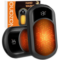 Electric Hand Warmer, Pack of 2, Rechargeable 6400 mAh USB Pocket Warmer, Ultra Lightweight Portable Pocket Warmer, Useful Gift for Christmas, Perfect for Winter, Skiing, Outdoor, Walking