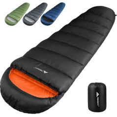 Forceatt Sleeping Bag, 5°C ~ 25°C 3-4 Seasons Outdoor Summer Sleeping Bag, Ultralight Small Pack Size Mummy Sleeping Bag, Adult Water-Repellent Sleeping Bags for Camping, Travel, Festival