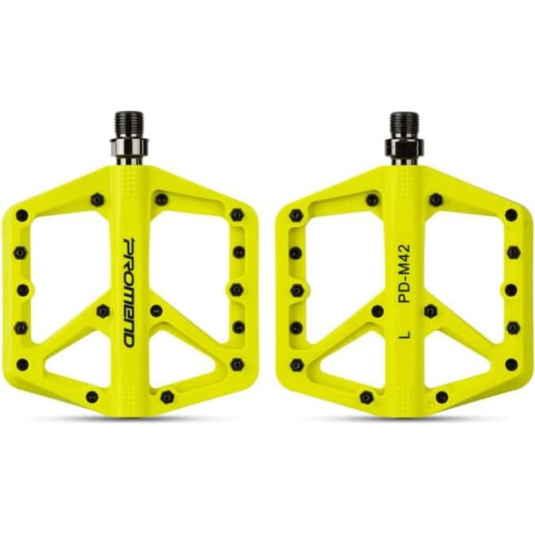 1 Pair Bicycle MTB BMX Pedals Non Slip High Speed Ball Bearing Chrome Molybdenum Steel Axle Accessories (Yellow)