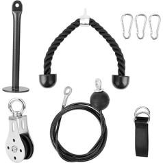 8-Piece Gym Pulley Arm Workout Kit with Pull Rope Robust Steel Pulley System Lightweight Easy to Assemble Versatile for Home Training and Outdoor Sports Trains Arms