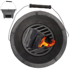 Kisangel Tragbarer Holzkohlegrillofen aus Gusseisen 20cm Outdoor Grill Camping Bbq Ofen für Garten und Picknick