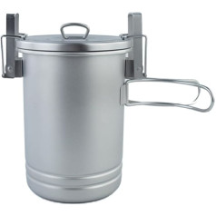 Leicht transportierbares Camping-Kochset aus Edelstahl für DREI Mahlzeiten gleichzeitig