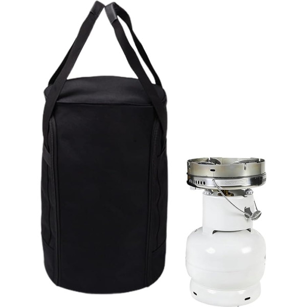Gasflaschentasche – 900D Polyesterfaser, 40 x 27 x 26 cm, langlebig, verschleißfest | Camping Storage Organizer with Handles Protection, Cooking Travel Picnic Fishing, Outdoor Carry Case | Patio-Gart