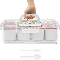 Generisch Snack Box Container, Cool Divided Serving Plate, Reusable Serving Plate with 8 Compartments for Picnic, School, Charcuterie, Sweets, Camping and Outdoor Lunch