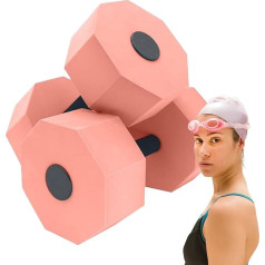 Water Aerobics Weights, Pool Exercise Dumbbells, 10.63 x 6.3 x 5.91 Inches, Core Strength Training Equipment, Handle Grip Design, High-Density Weights Pair for Indoor Adult Workouts