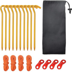 Pack of 19 Heavy Type Pegs Camping Gear Tent Installation Tool Stability Tent Accessories for Secure Attachments Picnics Stability