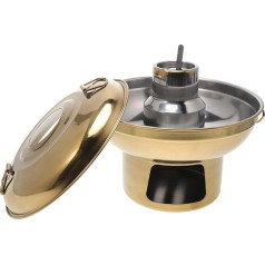 DOITOOL Portable Stainless Steel Hot Pot with Double Handle, Robust Cookware for Camping and Household, Heat Resistant, Safe and Easy to Clean for Alcohol-Free Cooking and