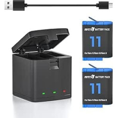 Battery for Hero 12 11 10 9, 2 Pack 1800 mAh Battery and 3 Channel Charger for Gopro Hero 12/ Hero 11/ Hero 10/ Hero 9 Black/Mini/Creator Edition, CHDHX-901-XX