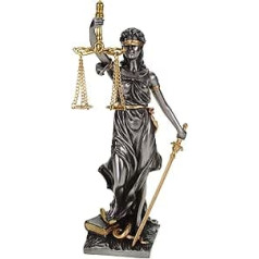 Veronese by Joh. Vogler GmbH Figurine of Justitia Roman Goddess of Justice 21 cm Gold/Silver Sculpture Lawyer Law Law