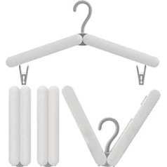 REDJOY Travel Hangers with Clips, Set of 4, Space Saver, Foldable Clothes Pegs for Socks, Trousers, Pants and Underwear, Collapsible Hangers for Closet Organiser, Drying Laundry