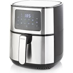 Hot Air Fryer, 5.5L, Fast Air Circulation, 1400W Power, Stainless Steel Basket, Deep Fryer for Healthy Preparation, Touch Screen, LED Digital Display, Control Panel with Built-in Preset Menu
