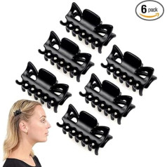 Basic Sense Hair Claws 1.6 Inch Durable and Sturdy Non-Slip Grip Classic Design Clamps Small Pack of 6 Matte Black