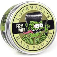 Lockhart's GOON GREASE Hair Pomade | Heavy Hold | Classic Hair Pomade - Firm Hold & Beautiful Shine | Scent: Cucumber, Spicy & Fresh | Rockabilly Hair Dressing | 113 g