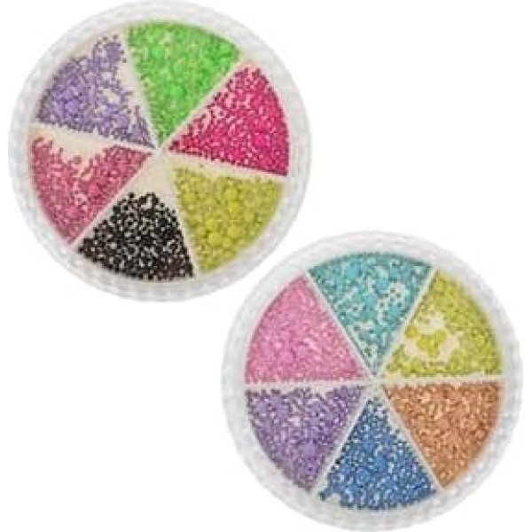 Cabilock 2 Boxen Boxen Maniküre Nail Art Charms aus Stabilem Stahl Bunte Kleine Perlen für Nagelkunst Vielseitige Nageldekorationen für Damen zu Festen und Partys Aufbewahrungsboxen