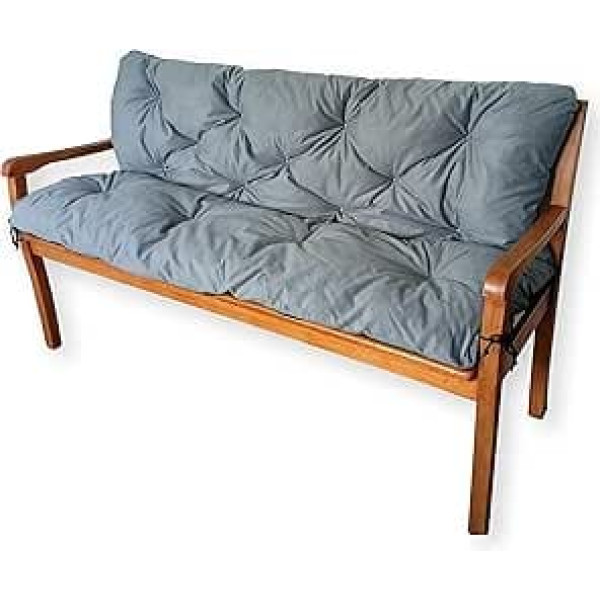 4L Textil Garden Bench Cushion for Hollywood Swings, Bench Cushion and Back Cushion, Cushion Pad, Garden Cushion, Easy-Care Pallet Seat Cushion (100 x 60 x 50 cm, Grey)