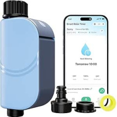 Irrigation Computer WiFi with Flow Meter - Smart App Control for Garden & Lawn, Quantity & Time Based Watering, Rain Delay