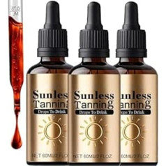 Tanning Drops for Drinking, Sunless Tanning Drops to Drink, Natural Tanning Drops Drinking, Self Tanning for Body and Face, No Sun Damage, Quick Tanning (3 Pieces)