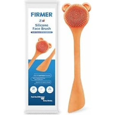 FIRMER 2-in-1 Silicone Face Brush with Mask Applicator, Soft Bristles for Deep Facial Cleansing, Built-in Spatula, Reusable, Travel-Friendly, Gentle on Skin (Pack of 2)