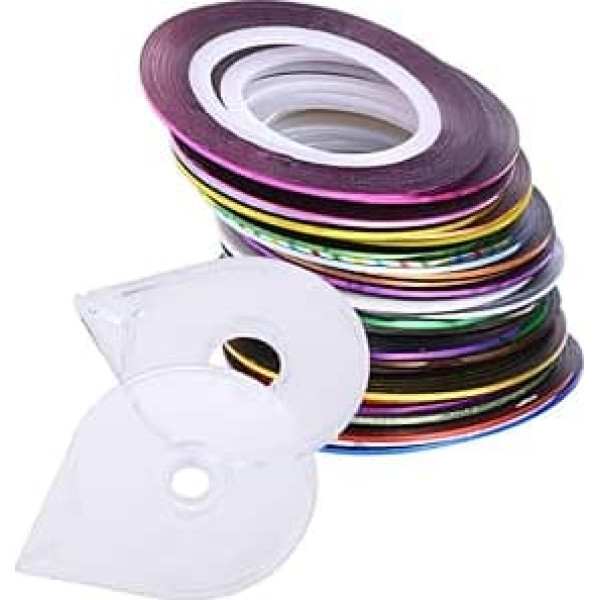 NOLITOY 90rollen Nagelsticker Nagelkunst-klebeband Nagelroller-spender Mehrfarbige Nagelsticker für Frauen und Mädchen Nagel-fadenkunst Nagel-fadenband Einfach Anzuwenden Zufällige Farbe