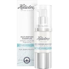 Heliotrop Anti-Ageing Eye Cream for All Skin Types, Vegan Natural Cosmetics, Refreshed and Smoothed Eye Area, Multi-Perform Eye Fluid with Natural Hyaluronic Acid, Active Hyaluron, 1 x 20 ml