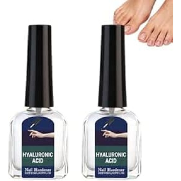 Nagelhärter mit Hyaluronsäure, Nagelverstärkungsmittel für schwache Nägel, Nagelpflege-Reparaturbehandlung für trockene und beschädigte Finger- und Zehennägel, das Einreißen zu reduzieren. (2PCS)