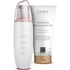 GESKE | MicroCurrent Skin Scrubber & Blackhead Remover 9 in 1 inkl. Hydrating MicroCurrent Gel | SmartAppGuided Mikrostrom-Device | Set mit passender Kosmetik-Zugabe | Beauty-Bundle