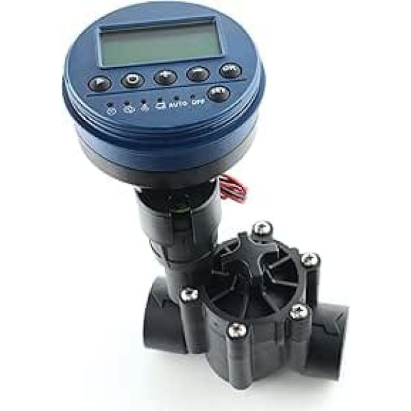 Aqua Control - Digital Irrigation Programmer with Locking Solenoid Valve. 2 Independent Irrigation Programmers with Valve for Fountains. Ideal If There Is No Mains Connection