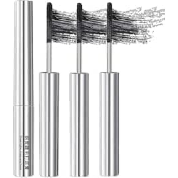 Ironeye Mascara, 3D Curling Eyelash Iron, Mascara with Metal Brush, Iron Eye Black Mascaras, Natural, Waterproof and Long-Lasting (Black, 3 Pieces)