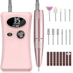 Electric Nail Cutter 35000 rpm, 11 in 1 Professional Manicure Set, USB Rechargeable Electric Nail File with Nail Bits for Gel Nails Nail Polish