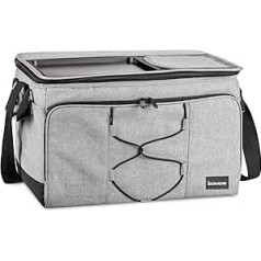 IceBreezer Foldable Cool Bag 25 L / 45 L / 52 L - Outdoor Cool Box 16 Hours Cooling Function with Carry Strap, Waterproof Picnic Bag Thermal Bag with Storage Area, Insulated Bag - Anthracite or