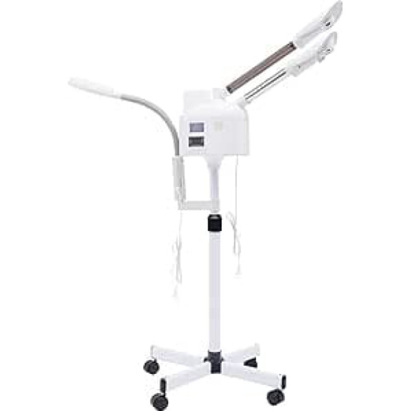 3 in 1 Facial Steamer with Magnifying Glass Face Sauna Hot Cold Angle Height Adjustable Spray Double Tube Touchscreen LED Light Nano Facial Steamer Pore Cleaner Face Steamer Cosmetic Steamer