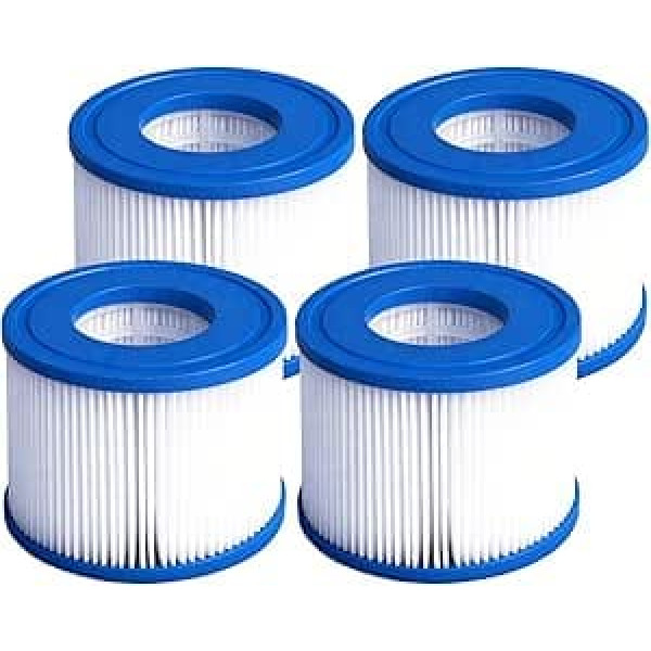 Type VI Filter Cartridge, Pack of 4 - Replacement for 90352E, 58323, 90427E - Compatible with Inflatable Spas and Pool Pumps