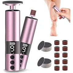 2-in-1 Electric Callus Remover, Callus Removal, Foot Rechargeable with Digital Display, 9 Speeds Adjustable Foot Care Set for Dead, Hard, Cracked Skin (Rose Gold)