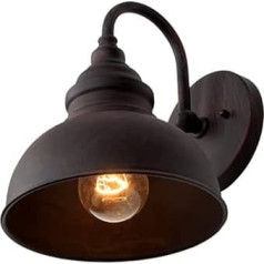 Outdoor Wall Light Retro Wall Light Wall Lamp Vintage Wall Spotlight Black Rust Colour 1 Bulb Indoor/Outdoor E27 Metal Shade Waterproof Hallway Stairs Patio Door Head Entrance Living Room House Light