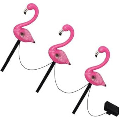 Hemobllo Flamingo Solar Gartenleuchten mit Erdspieß LED Außenleuchten in Rosa für Hof Rasen und Terrasse Dekorative Solar Außenbeleuchtung ohne Verkabelung