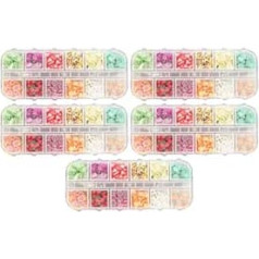 5 Boxen Nail Art Glitzer-Pailletten-Set, Gummimaterial & Leicht & Geruchlos, Ideal für Gesichts-, Augen- und Haardekoration, Geeignet für Nail Art