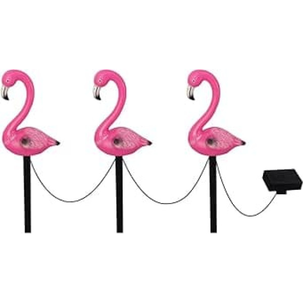 Ciieeo Flamingo Solar Garden Lights Outdoor with Ground Spike Weatherproof LED Landscape Lighting in Bright Pink Decorative Solar Outdoor Lights for Yard Lawn and Patio