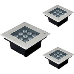 LED-Bodenleuchte für den Außenbereich, IP67, wasserdicht, quadratisch, für die unterirdische Gartenation, LED-Bodenlampen, AC220–265 V, 3 Stück