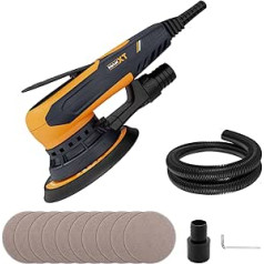 MAXXT 350 W Brushless Orbital Sander with 2.5 mm, Electric Grinder 150 mm 4000-10000 rpm - (6 Adjustable Speeds) Automatic Brake - 2s, Three-Core Connection and 10 Grinding P