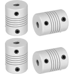sourcing map Flexible Kupplungen, 3 mm bis 5 mm, Gelenkverbinder aus Aluminiumlegierung, flexible Wellenkupplungen, Motorkupplung für 3D-Drucker, CNC-Maschine, Motorführung, DIY-Encoder D25 x L 19 mm