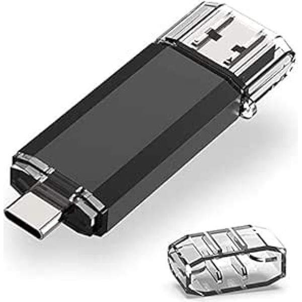 USB C OTG Stick 128 GB RAOYI USB 3.0 Type C Stick Dual USB Memory Stick 2-in-1 Flash Drive 128 GB for Tablet/Smartphone/Android/PC/Laptop/Windows/iOS (Black)
