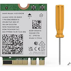 WAVLINK WiFi 6E Wireless Card, Intel AX210 Tri-Band 5400Mbps 2.4GHz/5GHz/6GHz Network Adapter with Bluetooth 5.3 for Laptop, Ultra-Low Latency, Support Windows 10/11 (64bit) M.2/NGFF
