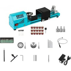 ZTBH Lathe for Woodworking 1 Set 150W Mini Wood Lathe Machine Speed Adjustable Rotary Tool Buddha Pearl Lathe Grinding Polishing Wood Tool Set
