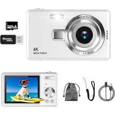 Digital Camera, UHD 4K 50MP Camera Photo Appara with 32GB SD Card, 16X Digital Zoom, Rechargeable Battery, Portable Vlog Camera for Children, Teenagers, Students, Beginners