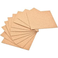 Square Cork Coasters, Natural Cork Wood, DIY Backing Sheets with Non-Slip Adhesive for Home, Bar, Office and Decorative Use, 100x100x1mm, Pack of 20