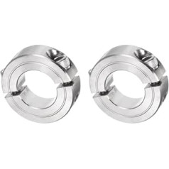 QUARKZMAN Pack of 2 Double Split Clamping Ring Clamping Rings with 7/8 Inch Bore, Two Piece Clamping Rings, 1-5/8 Inch Outer Diameter, 1/2 Inch Width, 304 Stainless Steel Clamping Ring, Screw Cap