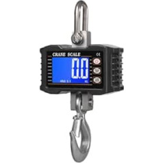 Digitale Hängehakenwaage, 1000 kg/2204 lbs Schwerlastkranwaage, LCD-Hintergrundbeleuchtung, Industrieeinheitswechsel/Datenspeicherung für Garage Farm(Black)