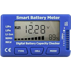 5 in 1 Battery Meter Intelligent Digital Battery Meter Battery Tester Battery Capacity Test with LCD Backlight 6.5V-29.4V, #211, Digital