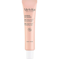 Melvita, Moisturising and Protective Golden BB Cream, Natural and Luminous Finish, Organic Ingredients, Conceals Imperfections, 40 ml Format, Source De Roses Series